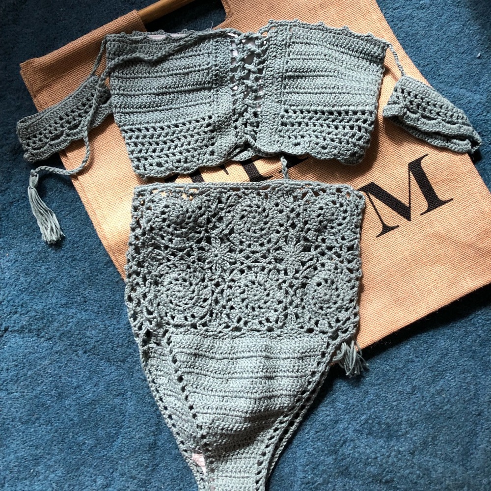 Crochet stretchy high waisted bikini (super soft)